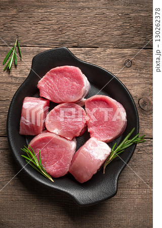 Raw uncooked pork tenderloin meat 130262378