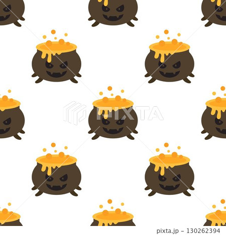 halloween witch cauldron seamless pattern 130262394