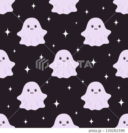 cartoon ghost seamless pattern 130262396