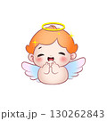 Cute vector illustration of an timid angel baby 130262843