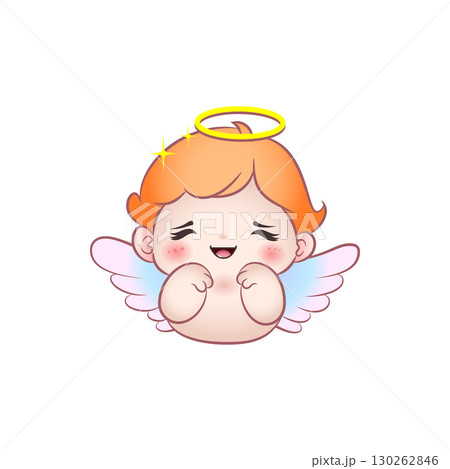 Cute vector illustration of an joyful angel baby 130262846