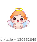 Cute vector illustration of an angry angel baby 130262849