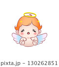 Cute vector illustration of an calm cute angel baby 130262851