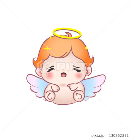 Cute vector illustration of an calm cute angel baby 130262851