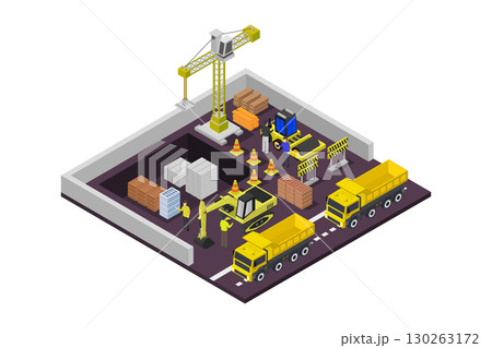 Isometric Construction Site 130263172