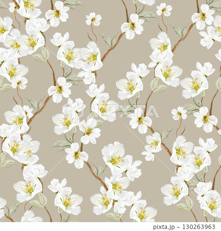 Chinoiserie floral seamless pattern with birds and flowers. Chinoiserie floral seamless pattern with birds and flowers. 130263963