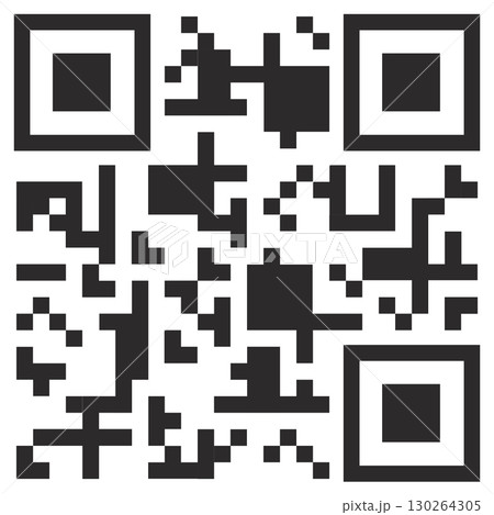 Black QR code icon. Vector illustration on white background 130264305