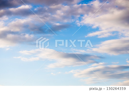 Autumn evening sky, summer morning clouds on blue sky 130264359
