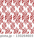 simple seamless pattern of red flowers on a white background, texture, design 130264603