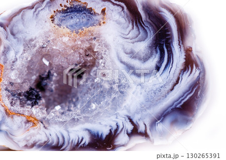 Macro mineral stone agate bud on white background Macro mineral stone agate bud on white background 130265391