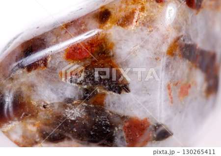 Macro mineral stone jasper on a white background Macro mineral stone jasper on a white background 130265411