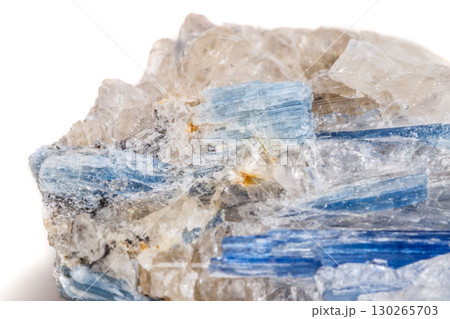 Macro mineral stone Kyanite a white background 130265703