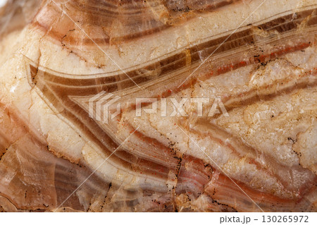 Macro mineral stone Agate Brown on white background 130265972