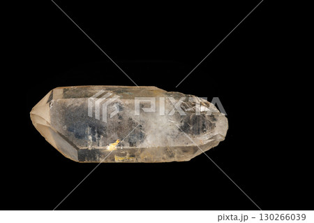 Macro mineral quartz stone on a black background 130266039