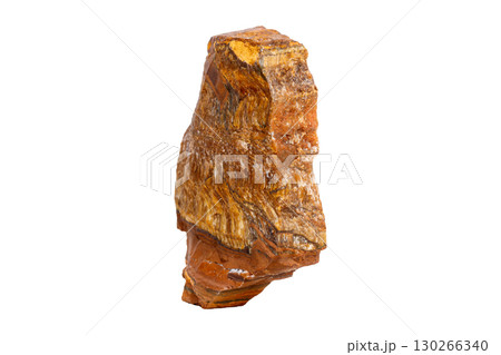 Natural Tiger's Eye Stone on Isolated Background 130266340