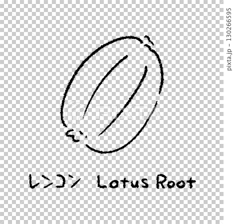 手描きのレンコン2_名称入_白黒 130266595