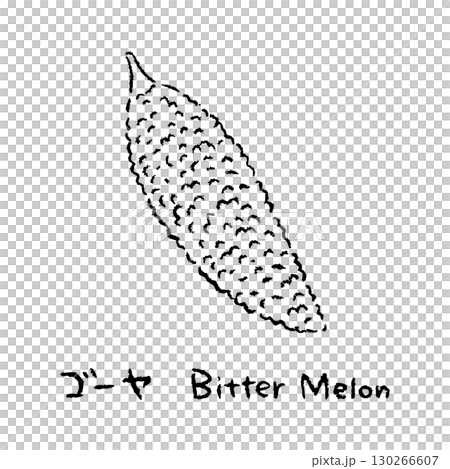 Hand-drawn bitter melon 2_Name included_Black and white Hand-drawn bitter melon 2_Name included_Black and white 130266607