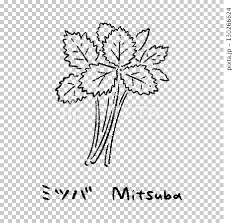 手描きのみつば2_名称入_白黒 130266624