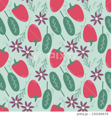 pepper and spinach pattern 130266678