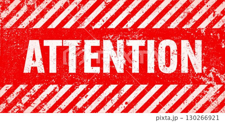 Warning sign with red and white diagonal lines. Attention, danger or caution symbol. Construction site signage, road safety notice, hazard banner, security alert shield. Vector illustration Warning sign with red and white diagonal lines. Attention, danger or caution symbol. Construction site signage, road safety notice, hazard banner, security alert shield. Vector illustration 130266921