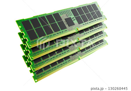 DDR memory modules stack computer RAM. 3D rendering 130268445