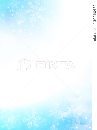 水彩画風の雪柄背景 水彩画風の雪柄背景 130268472