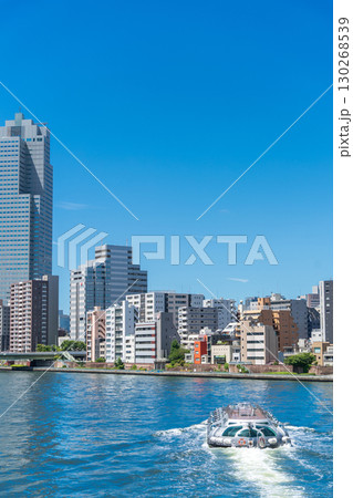 「東京都」隅田川の風景 中央区 「東京都」隅田川の風景 中央区 130268539