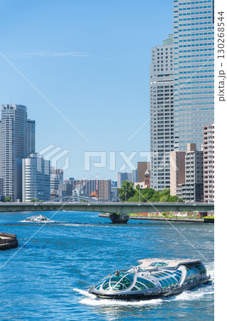「東京都」隅田川の風景 中央区 「東京都」隅田川の風景 中央区 130268544