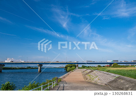 夏の淀川風景　大阪府寝屋川市 130268631