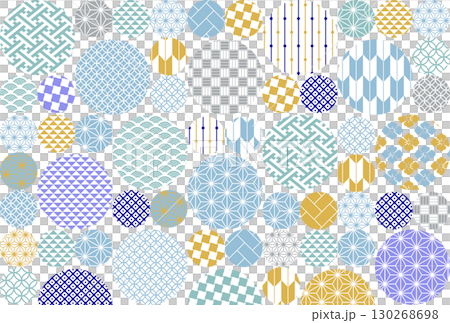 Colorful Japanese pattern background illustration for winter season 130268698