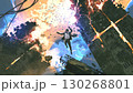 Businessman Falling Amid Exploding Towers 130268801