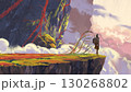 Explorer Standing at the Edge of Clouds 130268802