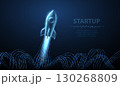 Digital rocket launch. Site startup, new project, fast tech, marketing solution 130268809