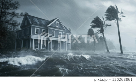 portrayal atmosphere twostory structure roof windows porch atmospheric 130268861