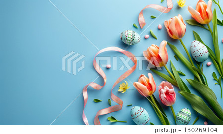 easter holiday egg spring flower turlip colored traditional 130269104