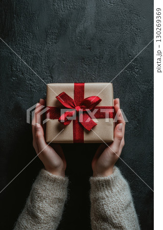 image persons hands gift background person expression closeup 130269369