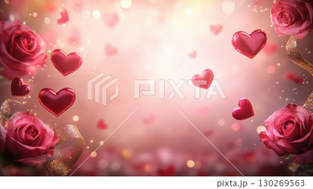petals background closeup rose ribbon bloom leaves heartshaped petals background closeup rose ribbon bloom leaves heartshaped 130269563