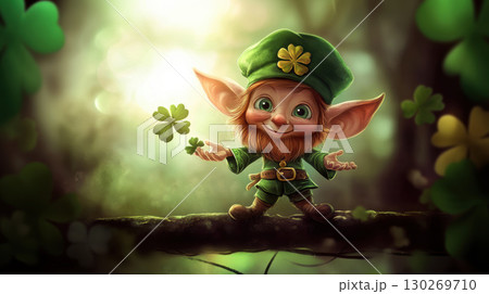 patricks day leprechaun character forest st. digital artwork 130269710