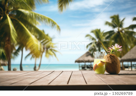 cocktail drink table palm tree beach vacation travel sea cocktail drink table palm tree beach vacation travel sea 130269789