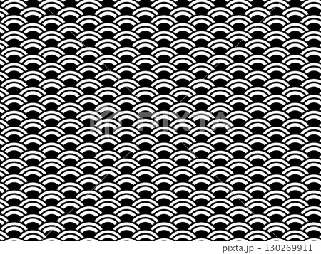 青海波柄の透過背景(和模様・和風デザイン) 青海波柄の透過背景(和模様・和風デザイン) 130269911