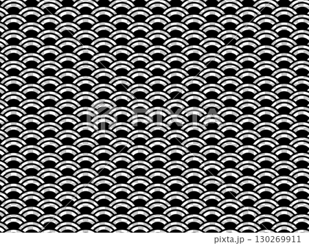 青海波柄の透過背景(和模様・和風デザイン) 青海波柄の透過背景(和模様・和風デザイン) 130269911