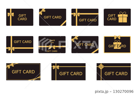 ブラックとゴールドの高級感ギフトカードデザイン 130270096