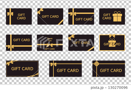 奢華的黑色和金色禮品卡設計 130270096