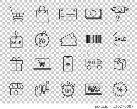 ブラックフライデー用セールアイコンセット 130270097