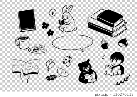 読書時間のイラストセット 130270115