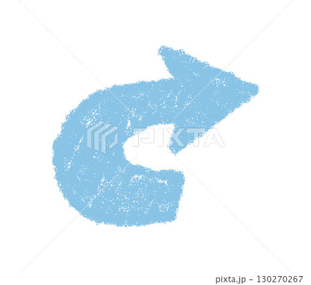 Hand drawn chalk swirl arrow icon and sign in blue sketch style. Swirl symbol with turn and pointer element, expressive rough accent for visual concept in modern icon format. Hand drawn chalk swirl arrow icon and sign in blue sketch style. Swirl symbol with turn and pointer element, expressive rough accent for visual concept in modern icon format. 130270267