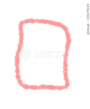 Pink crayon squiggle rectangle frame with organic sketch style. Squiggle box and contour outline serve as a creative textbox, ideal for background, text, or decorative graphic element in modern 130270319
