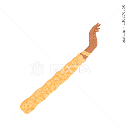 Colorful raised hand in cartoon graphic style. Ethnic gesture symbolizing happy multicultural expression. Creative flat design showcasing diverse unity and cheerful solidarity, perfect for equality Colorful raised hand in cartoon graphic style. Ethnic gesture symbolizing happy multicultural expression. Creative flat design showcasing diverse unity and cheerful solidarity, perfect for equality 130270350