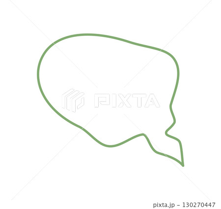 Wavy hand drawn speech bubble outline with sketch style and circle form. Talk and chat message icon in outlined textbox, perfect for speech or message design, creative communication abstract chat 130270447