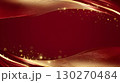 Congratulatory poster template. Luxury red and gold abstract background with glitter. Elegant red wave design with golden light particles. 130270484